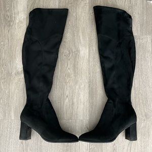 Marc Fisher Over the Knee Suede Black Boots